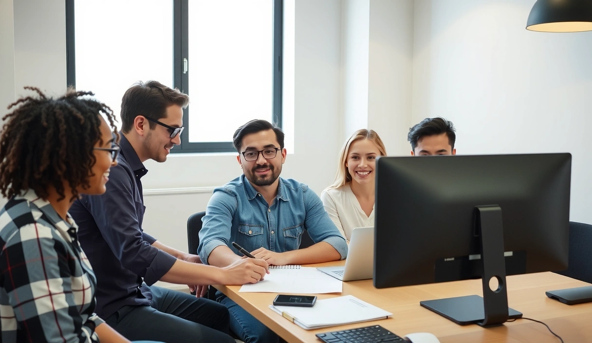 Echipa Webflux lucrând împreună